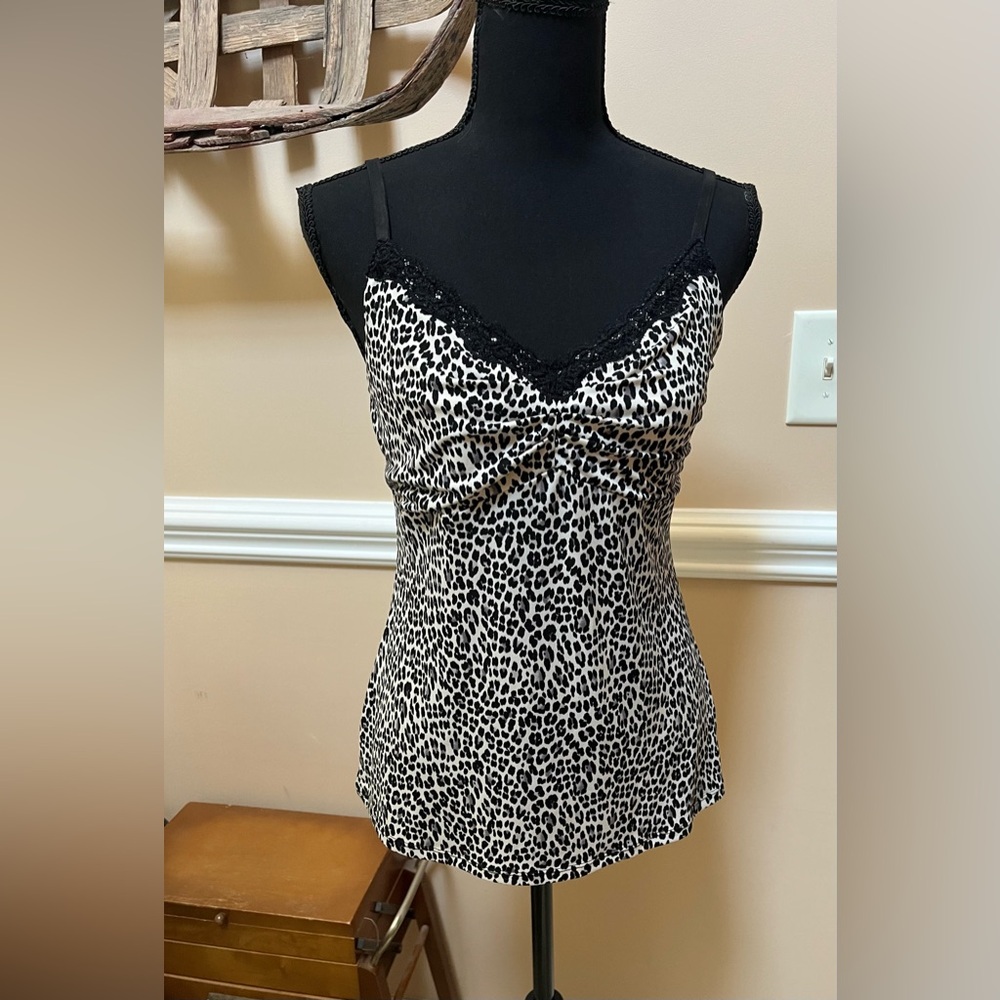 White House Black Market Animal Print Lace Camisole